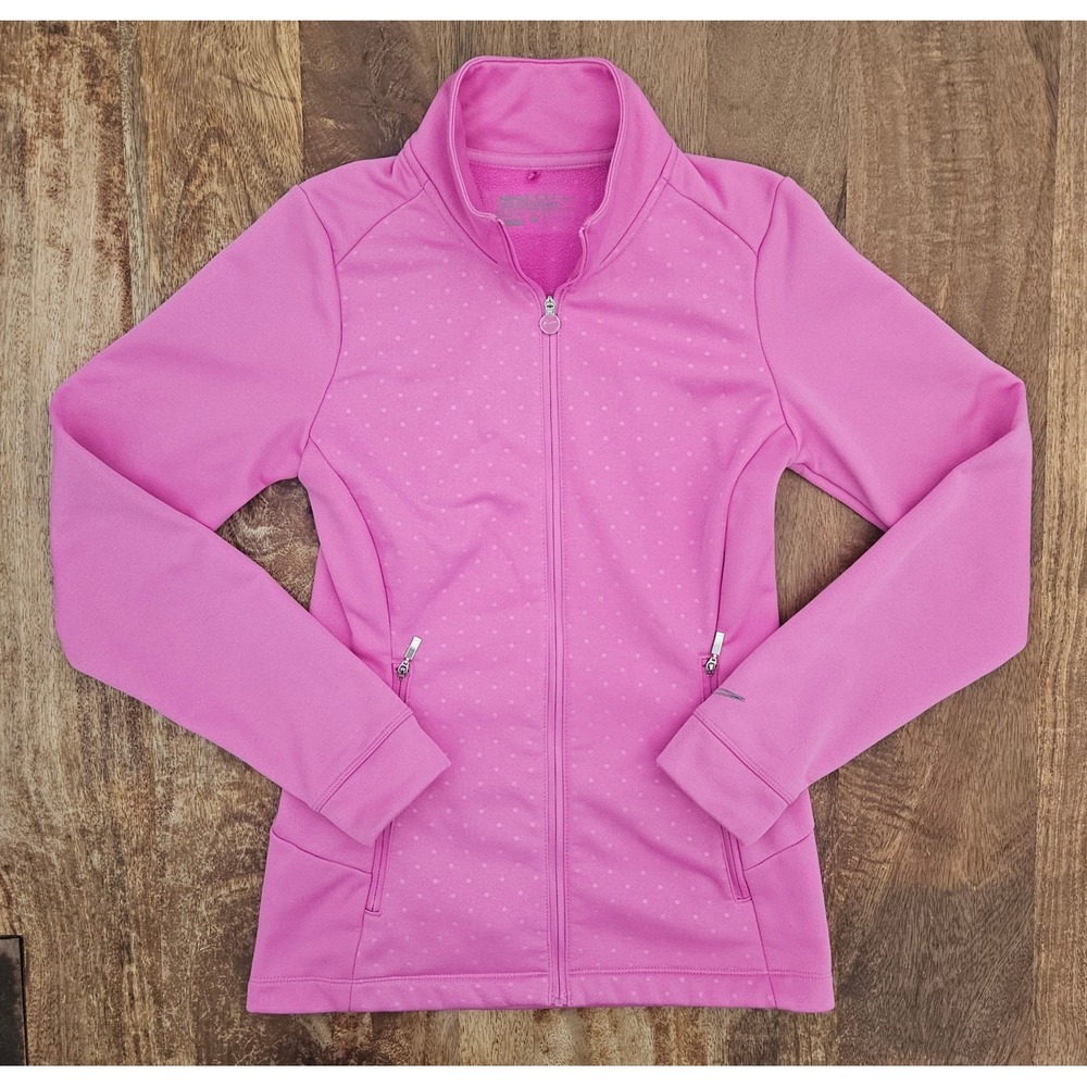 Nike Golf Tour Performance Therma Fit Jacket Womens XS Pink Polka Dot Athleisure